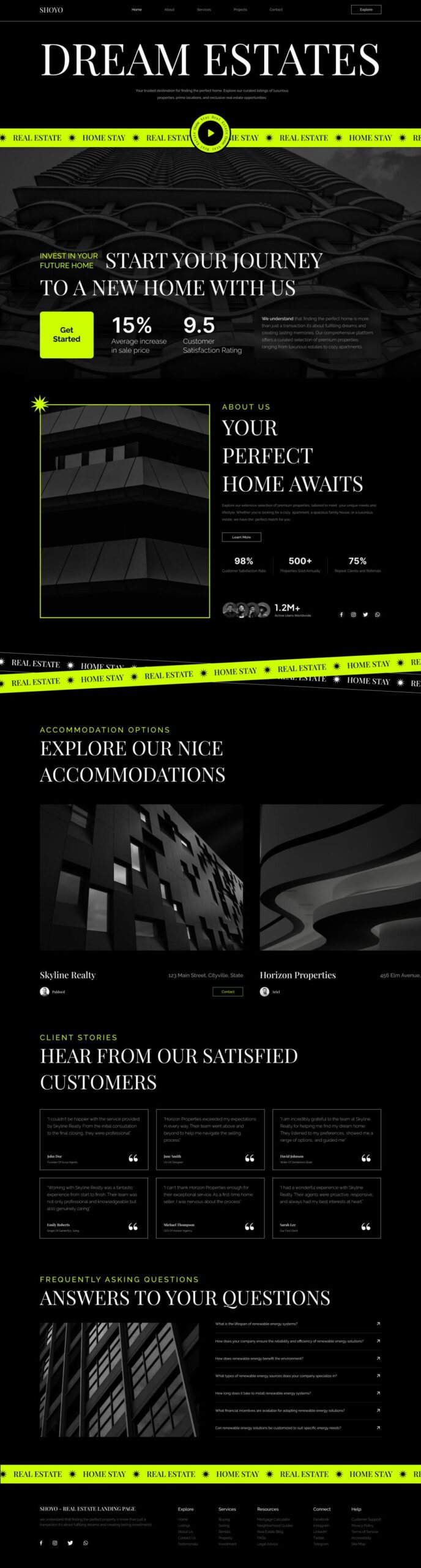 Shoyo real estate landing page by Genius Agency